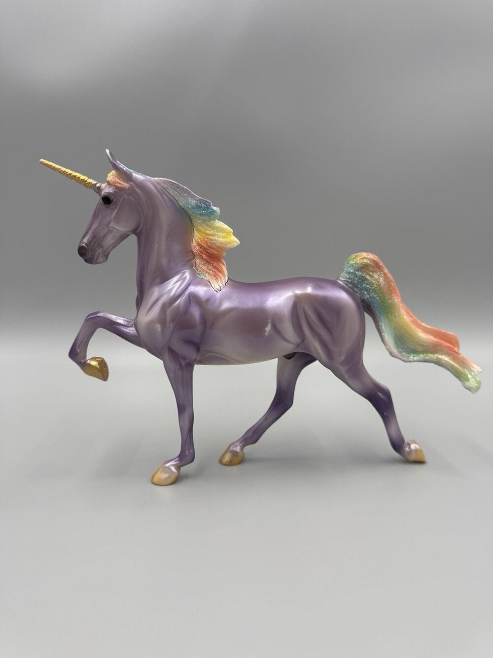 Breyer Horse Rainbow Purple American Saddlebred Unicorn Fantasy 8” Long